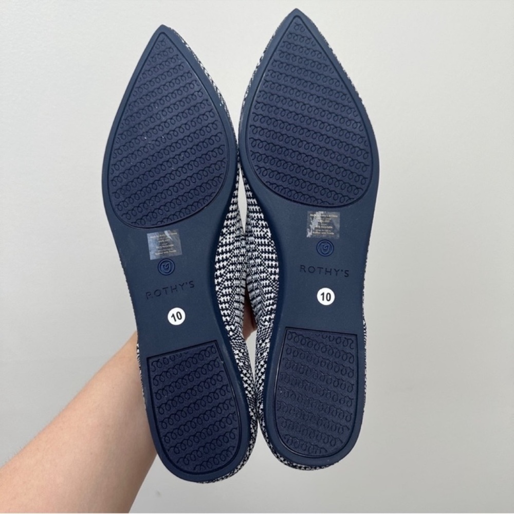 RETIRED Rothys Navy Houndstooth Pointed Flats RARE Size 10 - Picture 8 of 8